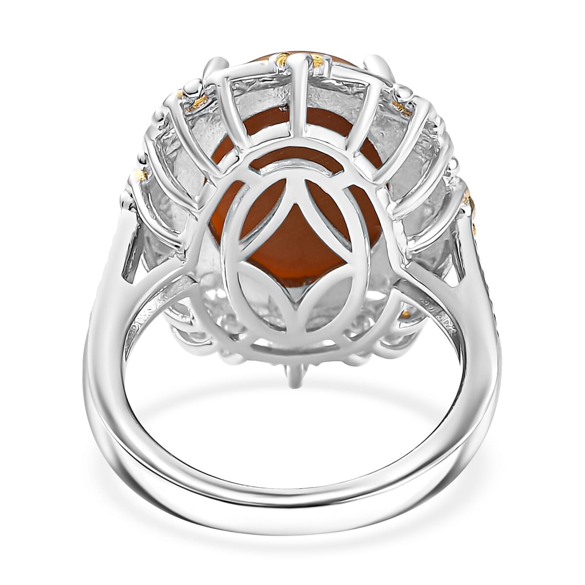 Karis Oregon Chocolate Caramel Opal 6.00 ctw Ring in 18K YG Plated and Platinum Bond (Size 10.0) image number 4