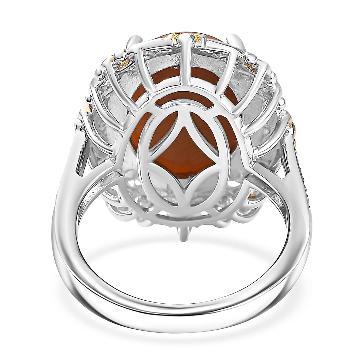 Karis Oregon Chocolate Caramel Opal 6.00 ctw Ring in 18K YG Plated and Platinum Bond (Size 11.0) image number 4