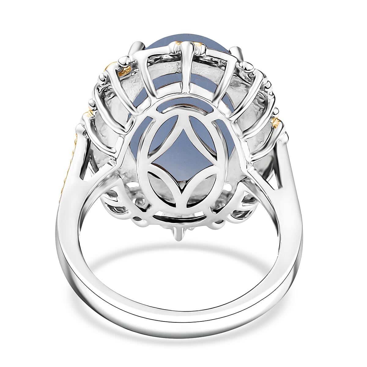 Karis Mexican Angelite 8.10 ctw Ring in 18K YG Plated and Platinum Bond (Size 10.0) image number 4