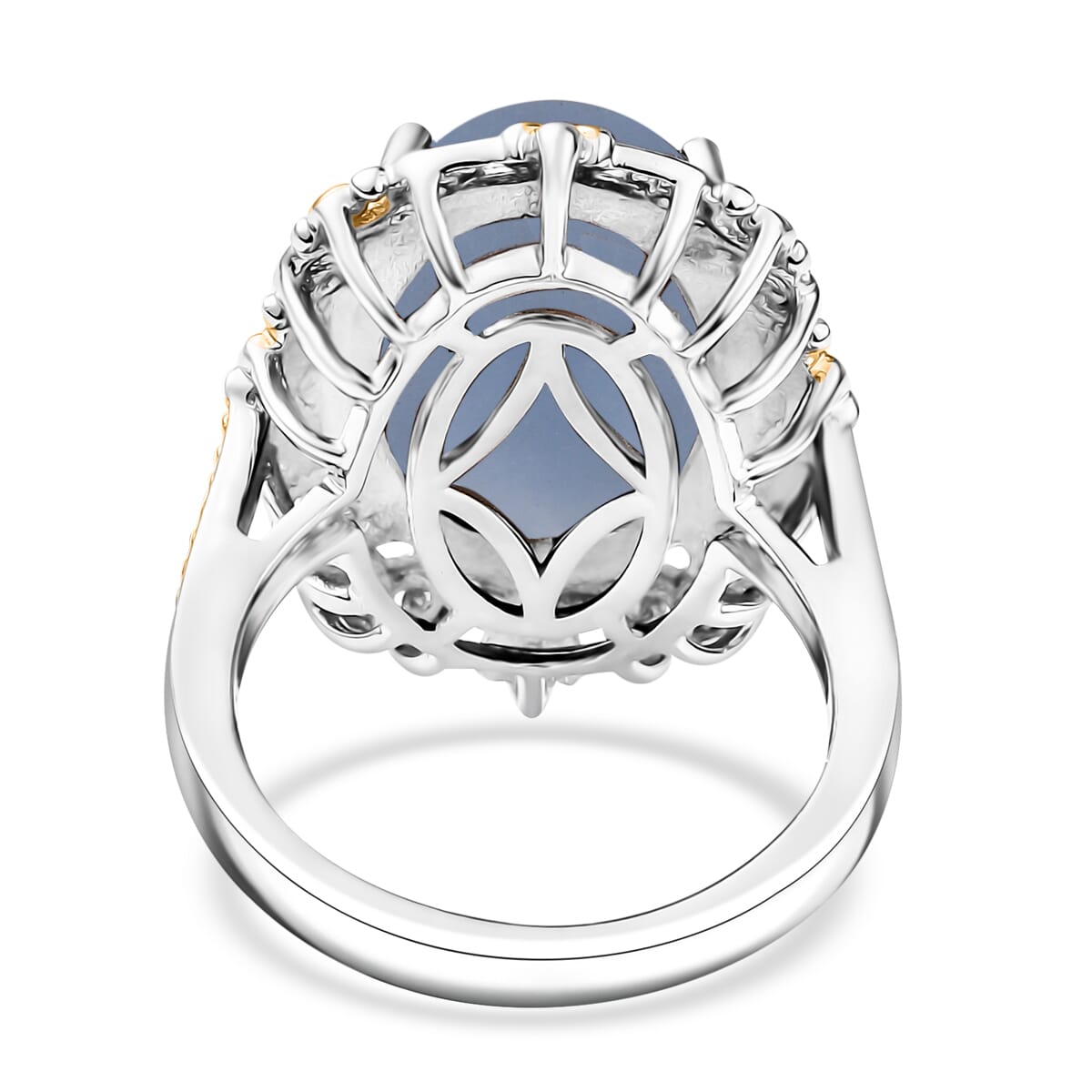Karis Mexican Angelite 8.10 ctw Ring in 18K YG Plated and Platinum Bond (Size 9.0) image number 4