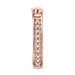Simulated Diamond 0.10 ctw Charm in 18K Rose Gold Over Sterling Silver