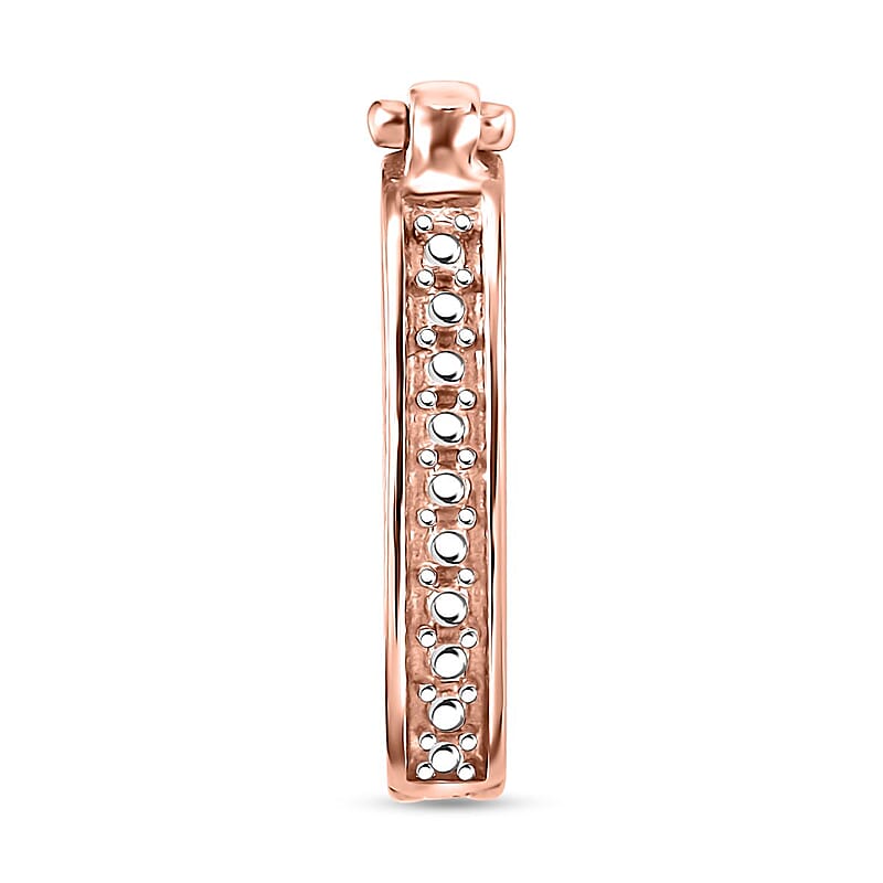 D'Joy Simulated Diamond 0.10 ctw Charm in 18K Rose Gold Over Sterling Silver