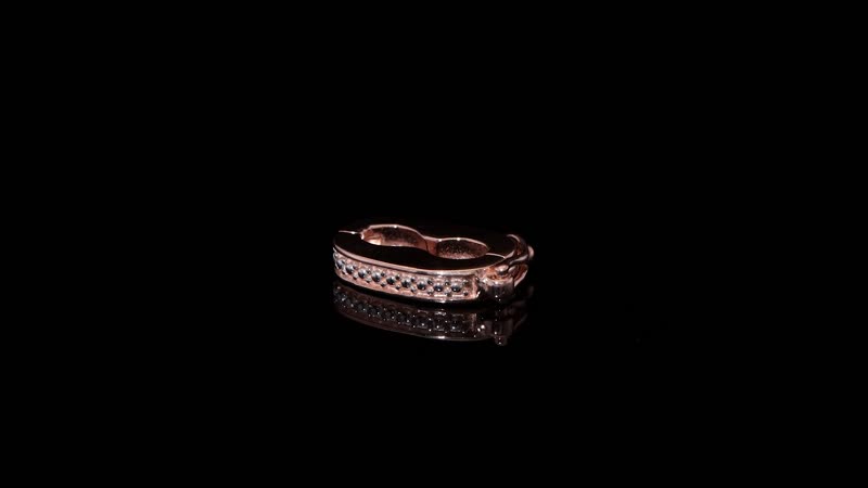 Simulated Diamond Charm in 18K RG Over Sterling Silver 0.10 ctw