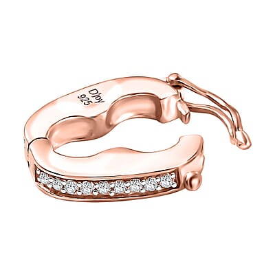 D'Joy Simulated Diamond 0.10 ctw Charm in 18K Rose Gold Over Sterling Silver