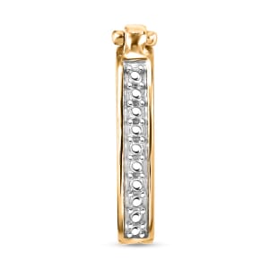 Simulated Diamond 0.10 ctw Charm in 18K Yellow Gold Over Sterling Silver