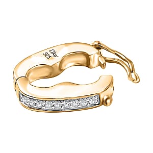 D'Joy Simulated Diamond 0.10 ctw Charm in 18K Yellow Gold Over Sterling Silver