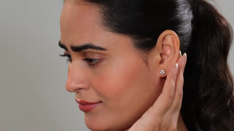 Moissanite Solitaire Classic Stud Earrings