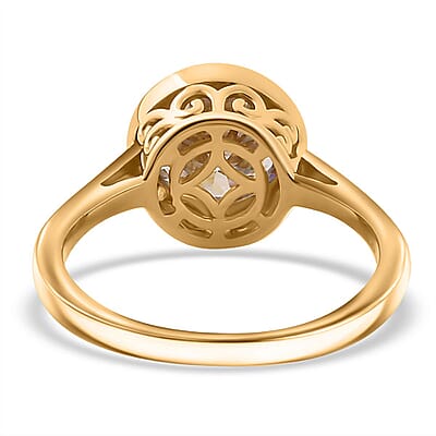 Moissanite 1.75 ctw Solitaire Ring in 18K Vermeil Yellow Gold Over Sterling Silver (Size 10.0)
