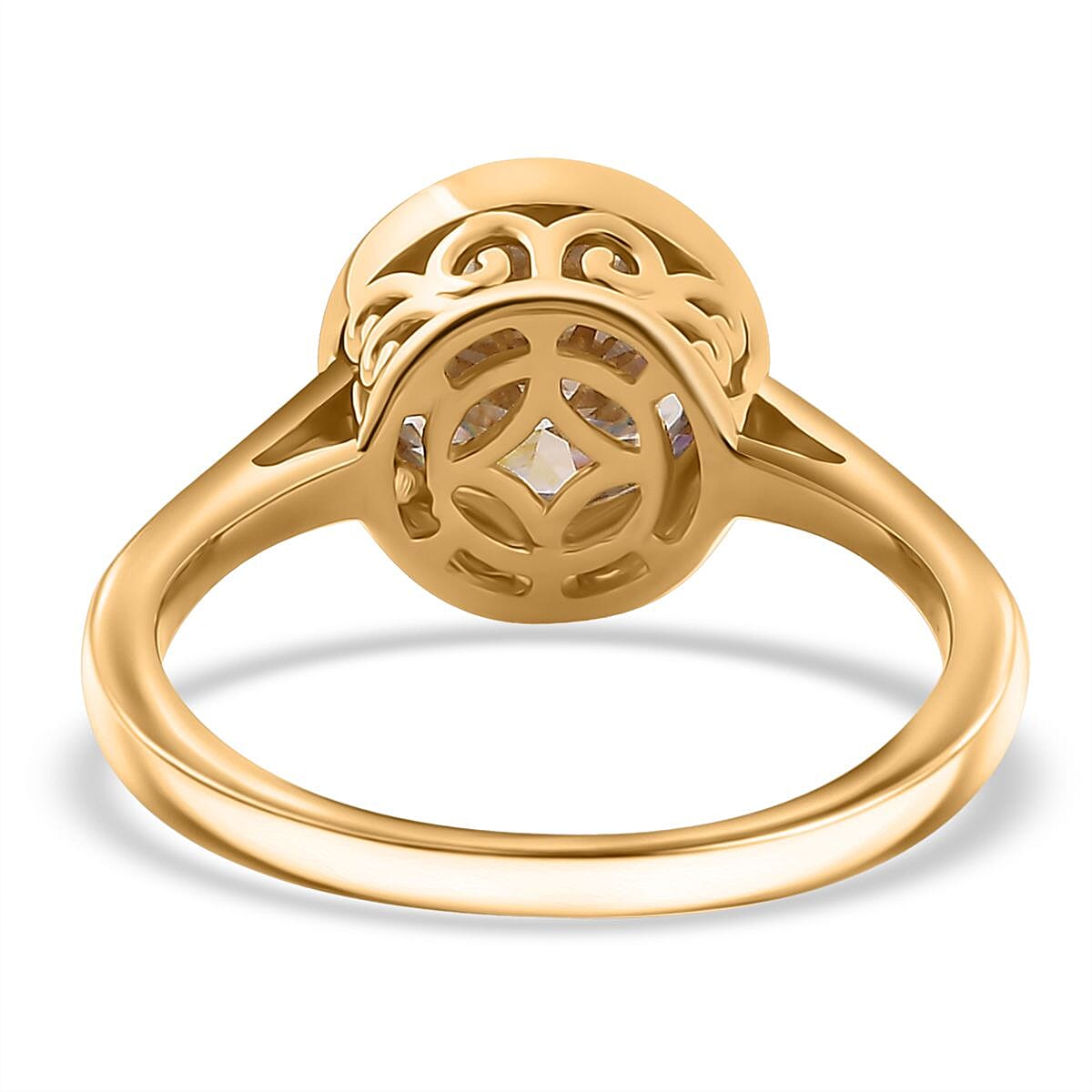 Moissanite 1.75 ctw Solitaire Ring in 18K Vermeil Yellow Gold Over Sterling Silver (Size 5.0) image number 5