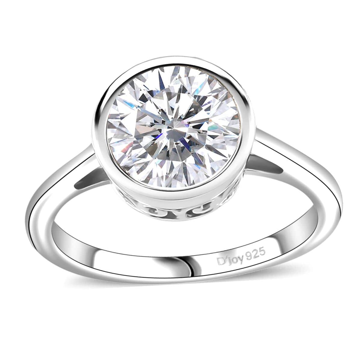 Moissanite 1.75 ctw Solitaire Ring in Rhodium Over Sterling Silver (Size 10.0) image number 0