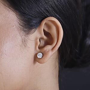 D'Joy Moissanite Solitaire Stud Earrings in Rhodium Over Sterling Silver 1.50 ctw