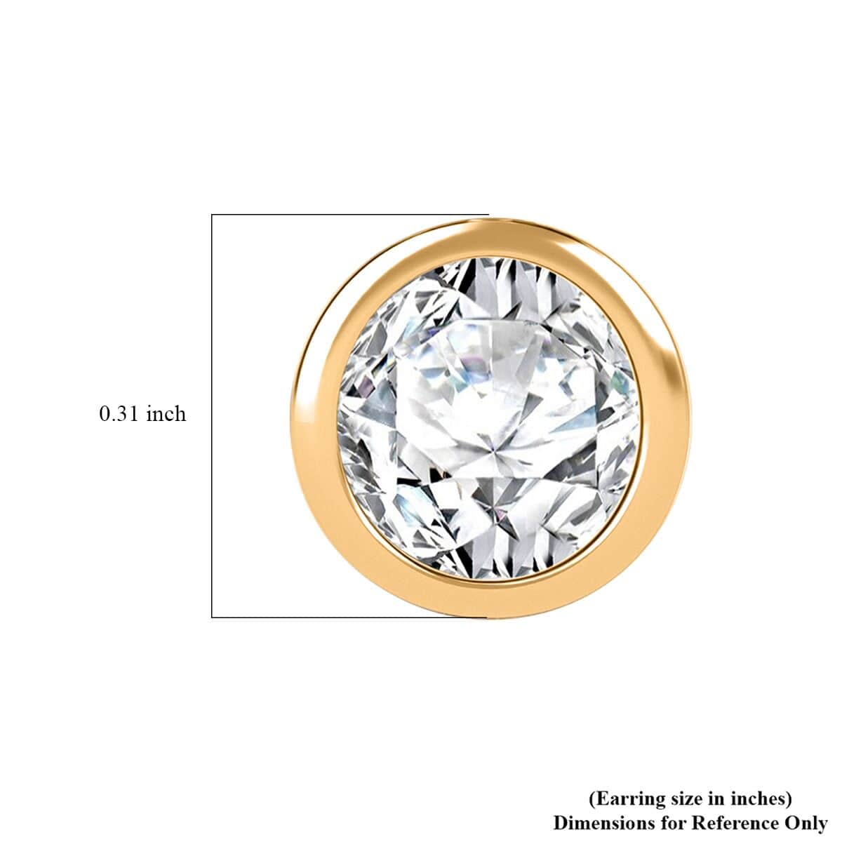 Moissanite Solitaire Stud Earrings in 18K Vermeil Yellow Gold Over Sterling Silver 1.50 ctw image number 5