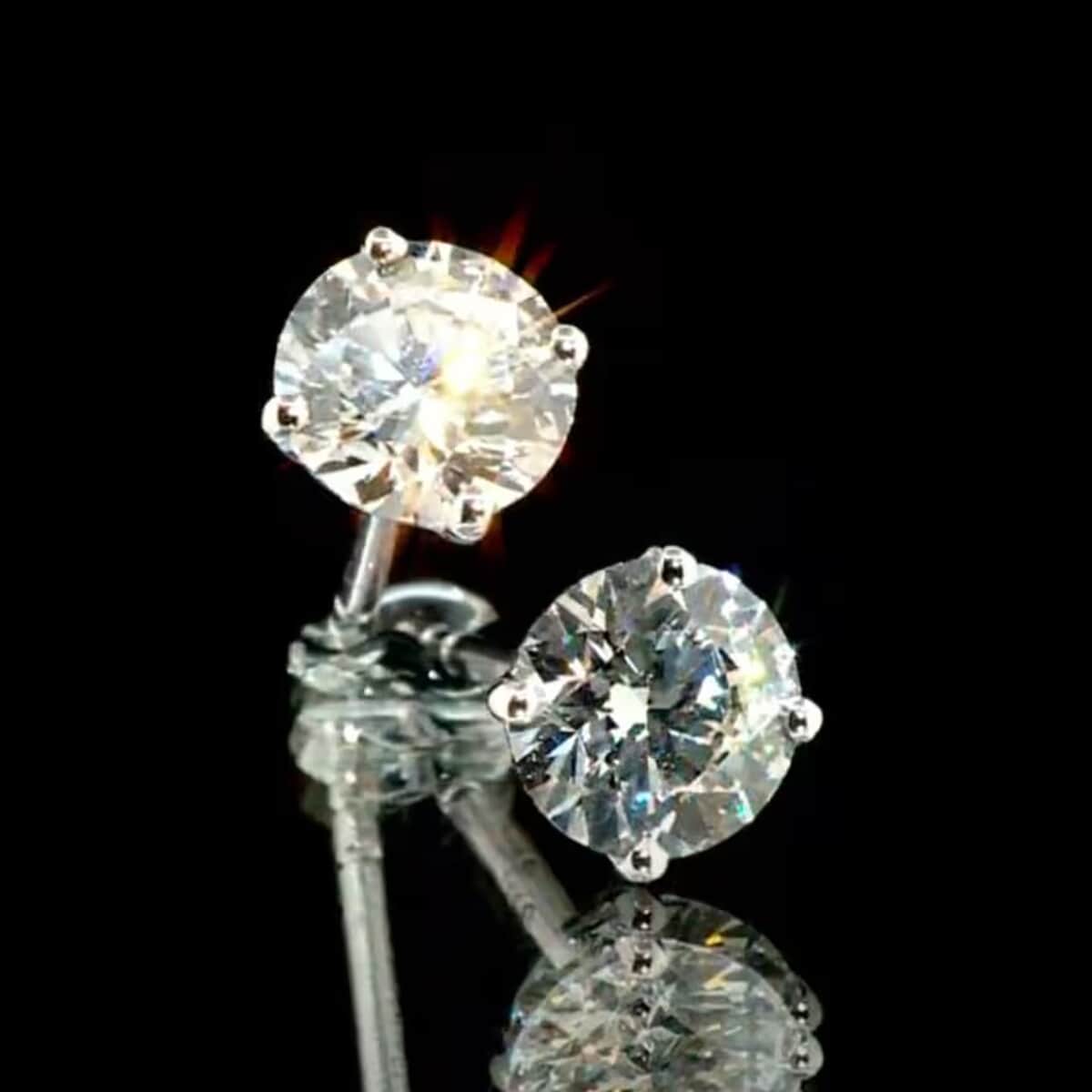 NY Closeout Luxuriant Lab Grown Diamond 1.60 ctw Earrings in 14K White Gold image number 0