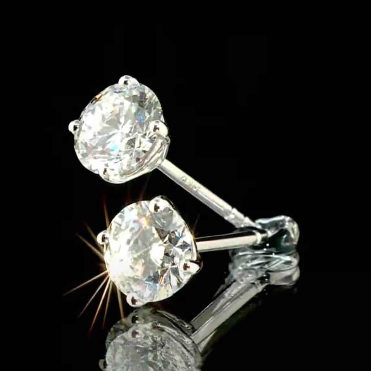 NY Closeout Luxuriant Lab Grown Diamond 1.60 ctw Earrings in 14K White Gold image number 1