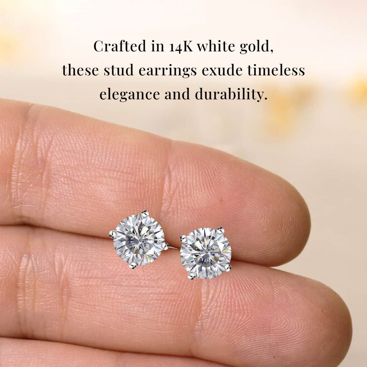 NY Closeout Luxuriant Lab Grown Diamond 1.60 ctw Earrings in 14K White Gold image number 4