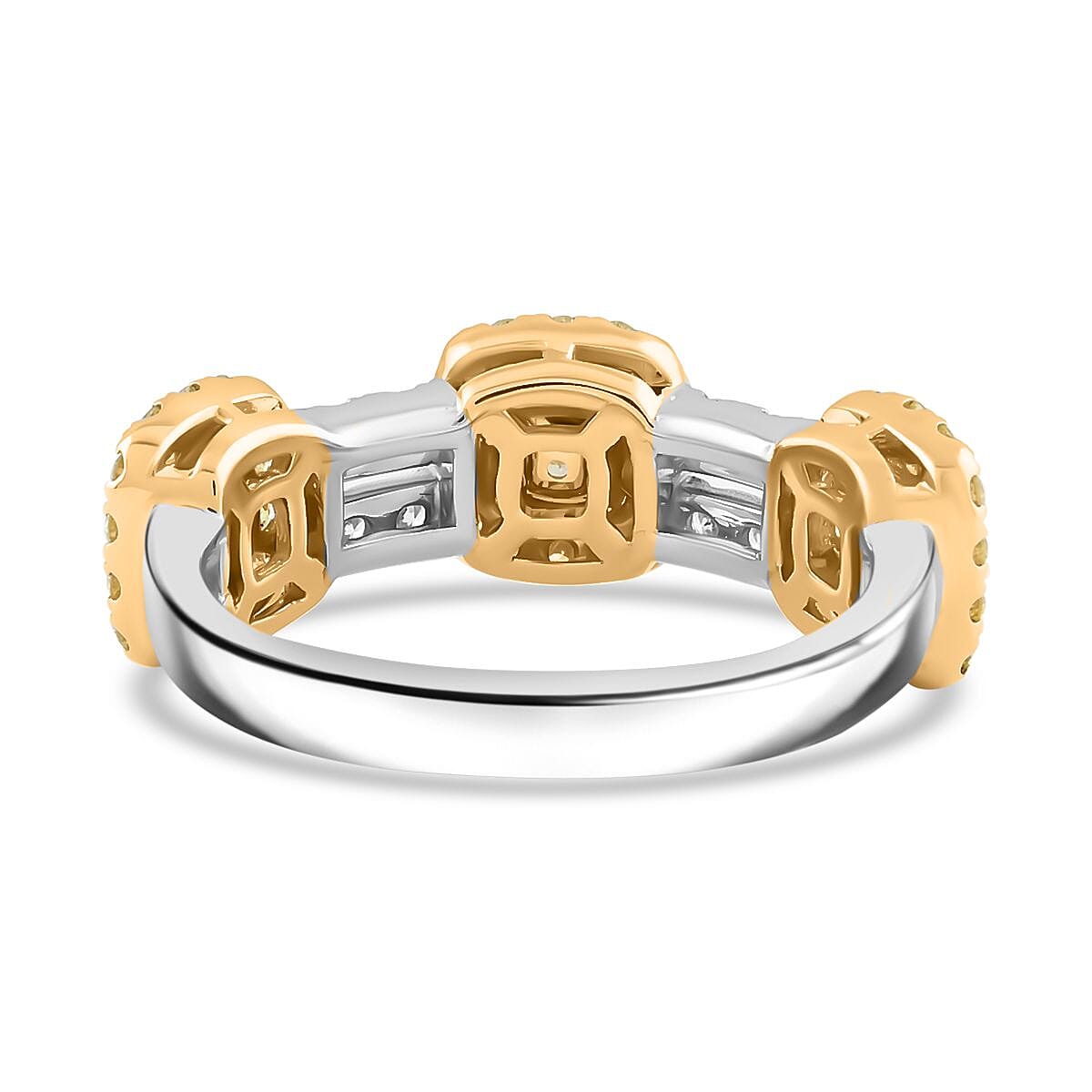 Modani Natural Yellow and White Diamond 1.53 ctw Ring in 14K White & Yellow Gold (Size 10.0) 4.50 Grams