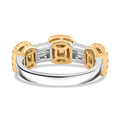 Modani Natural Yellow and White Diamond 1.53 ctw Ring in 14K White & Yellow Gold (Size 10.0) 4.50 Grams