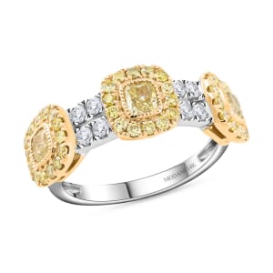 Modani Natural Yellow and White Diamond 1.53 ctw Ring in 14K White & Yellow Gold (Size 6.0) 4.50 Grams