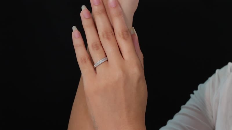 Diamond Band Ring in Rhodium Over Sterling Silver (Size 10.0) 0.20 ctw