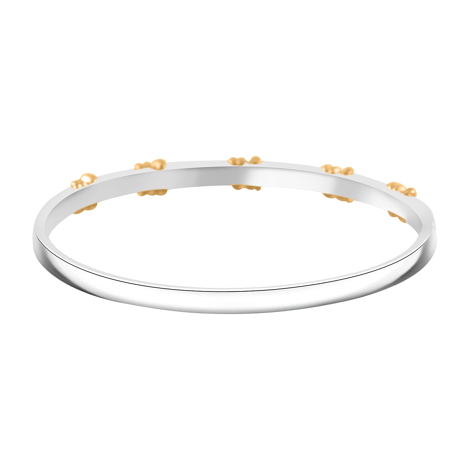 Simulated Pink Diamond 10.00 ctw XOXO Bangle Bracelet in Dualtone (7.50 In)