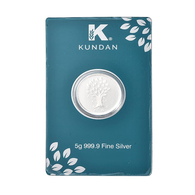 Kundan 999 Fine Silver Kalpataru Tree Coin 5 Grams