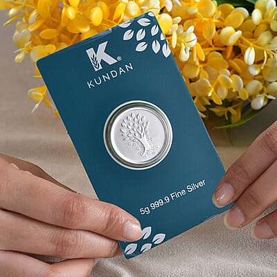Kundan 999 Fine Silver Kalpataru Tree Coin 5 Grams