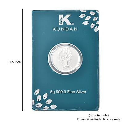 Kundan 999 Fine Silver Kalpataru Tree Coin 5 Grams