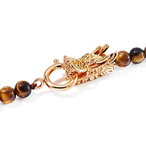 Tigers Eye and Brown Austrian Crystal 150.00 ctw Beaded Necklace in Goldtone 20 Inches