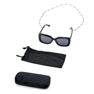 Value Buy UV400 Polarized Sunglass with Chain and Storage Bag- Black