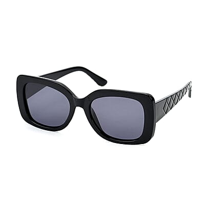 UV400 Polarized Sunglass with Chain and Storage Bag- Black