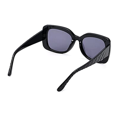 UV400 Polarized Sunglass with Chain and Storage Bag- Black