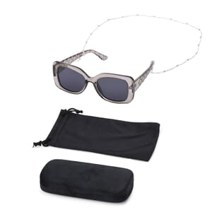 Value Buy UV400 Polarized Sunglass with Chain and Storage Bag- Silver
