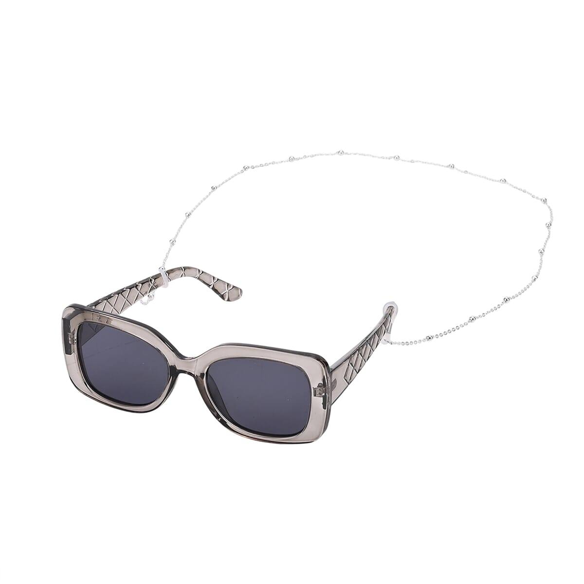 Value Buy UV400 Polarized Sunglass with Chain and Storage Bag- Silver image number 3