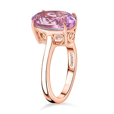 Luxoro Premium Martha Rocha Kunzite 7.45 ctw Solitaire Ring in 10K Rose Gold (Size 10.0)