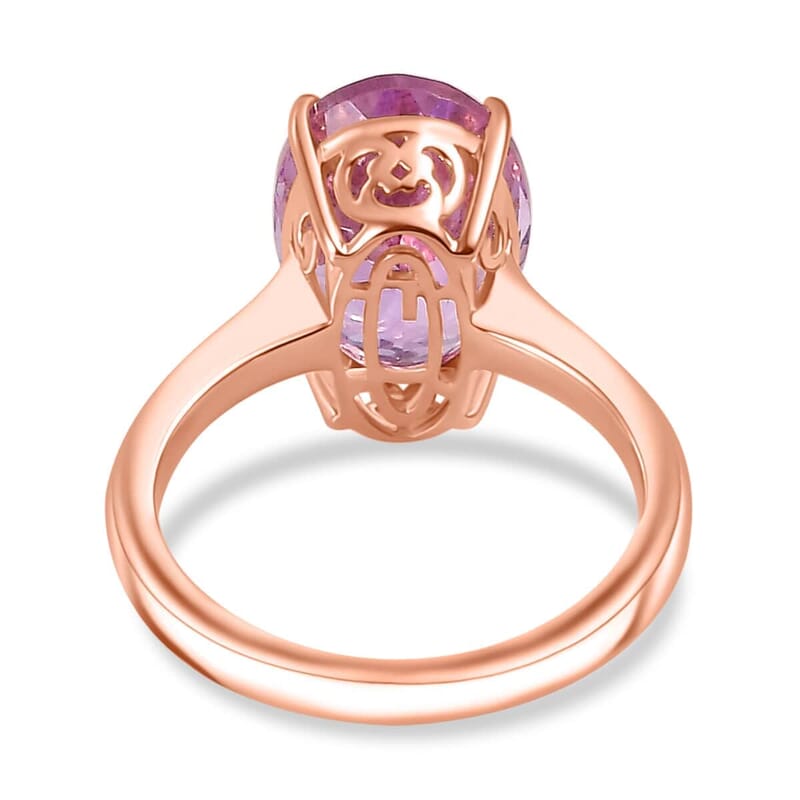 Luxoro Premium Martha Rocha Kunzite 7.45 ctw Solitaire Ring in 10K Rose Gold (Size 10.0)