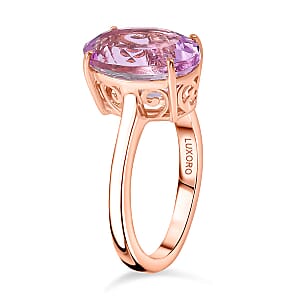 Luxoro Premium Martha Rocha Kunzite 7.45 ctw Solitaire Ring in 10K Rose Gold (Size 8.0)