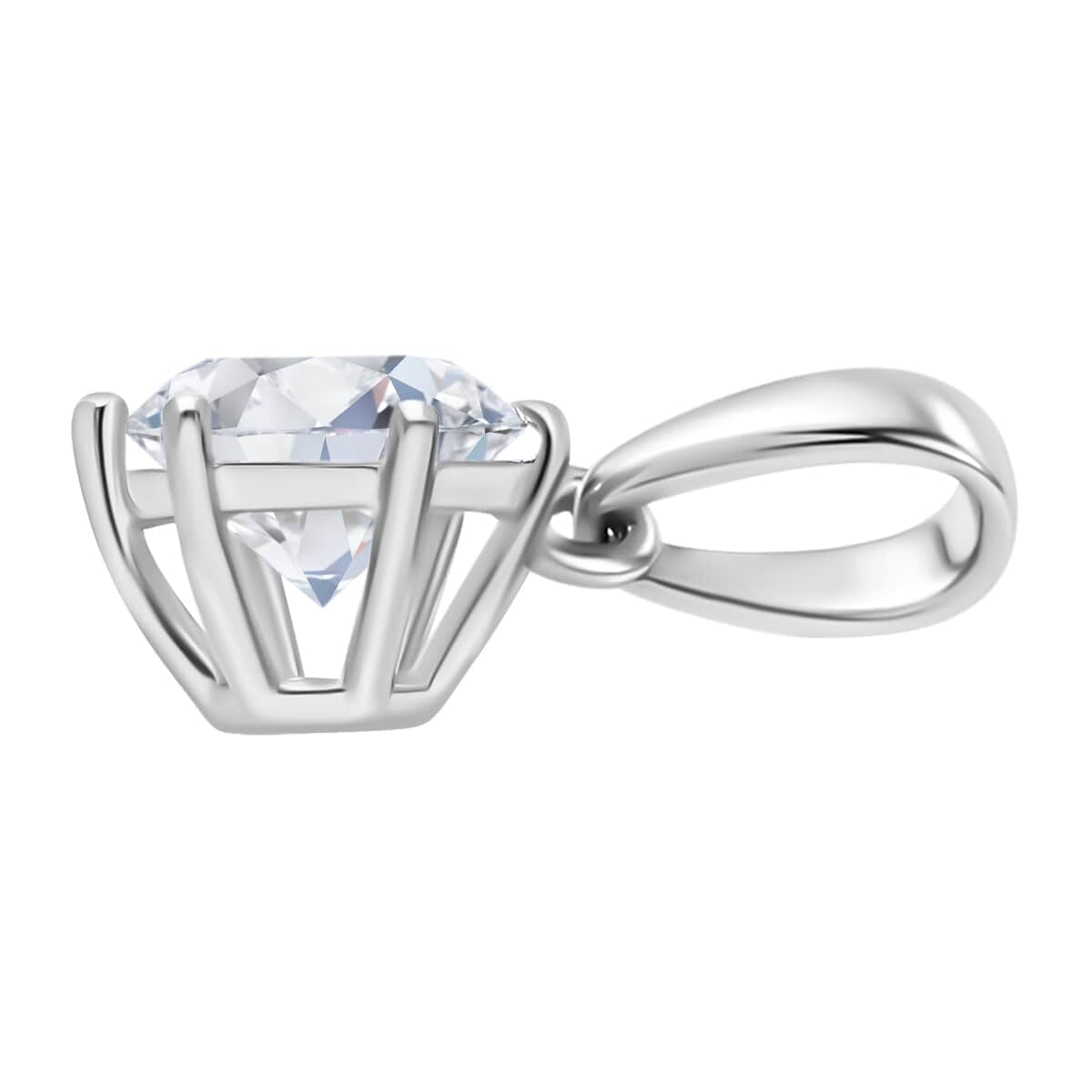 Luxuriant Lab Grown Diamond G-H, SI 0.50 ctw Solitaire Pendant in Platinum Over Sterling Silver (Del. in 12-15 Days) image number 3