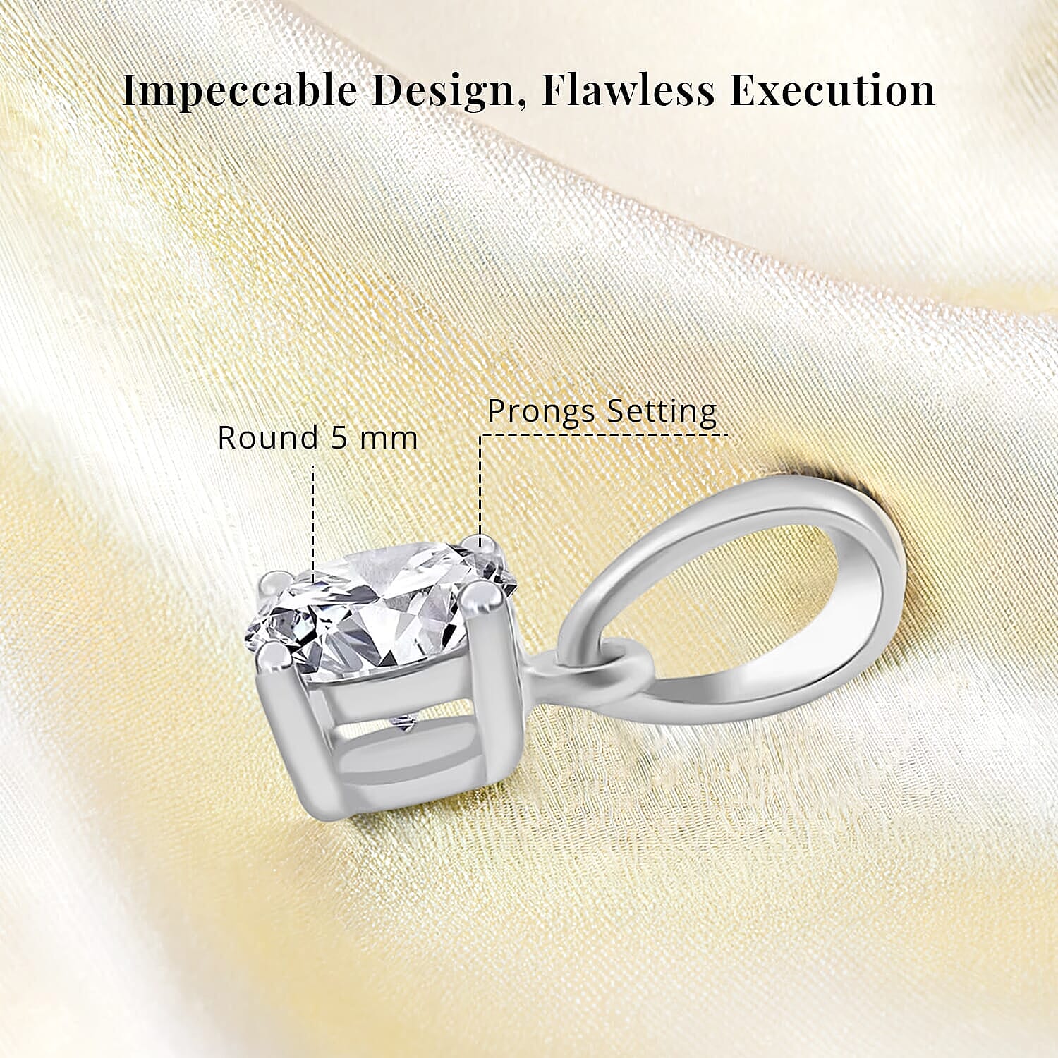(Do Not Schedule For LS) Luxuriant Lab Grown Diamond G-H, SI 0.50 ctw Solitaire Pendant without Chain in Platinum Over Sterling Silver