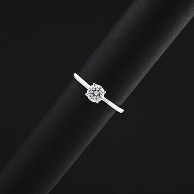 Luxuriant Lab Grown Diamond Ring in Platinum Over Sterling Silver (Size 10.0) 0.50 ctw