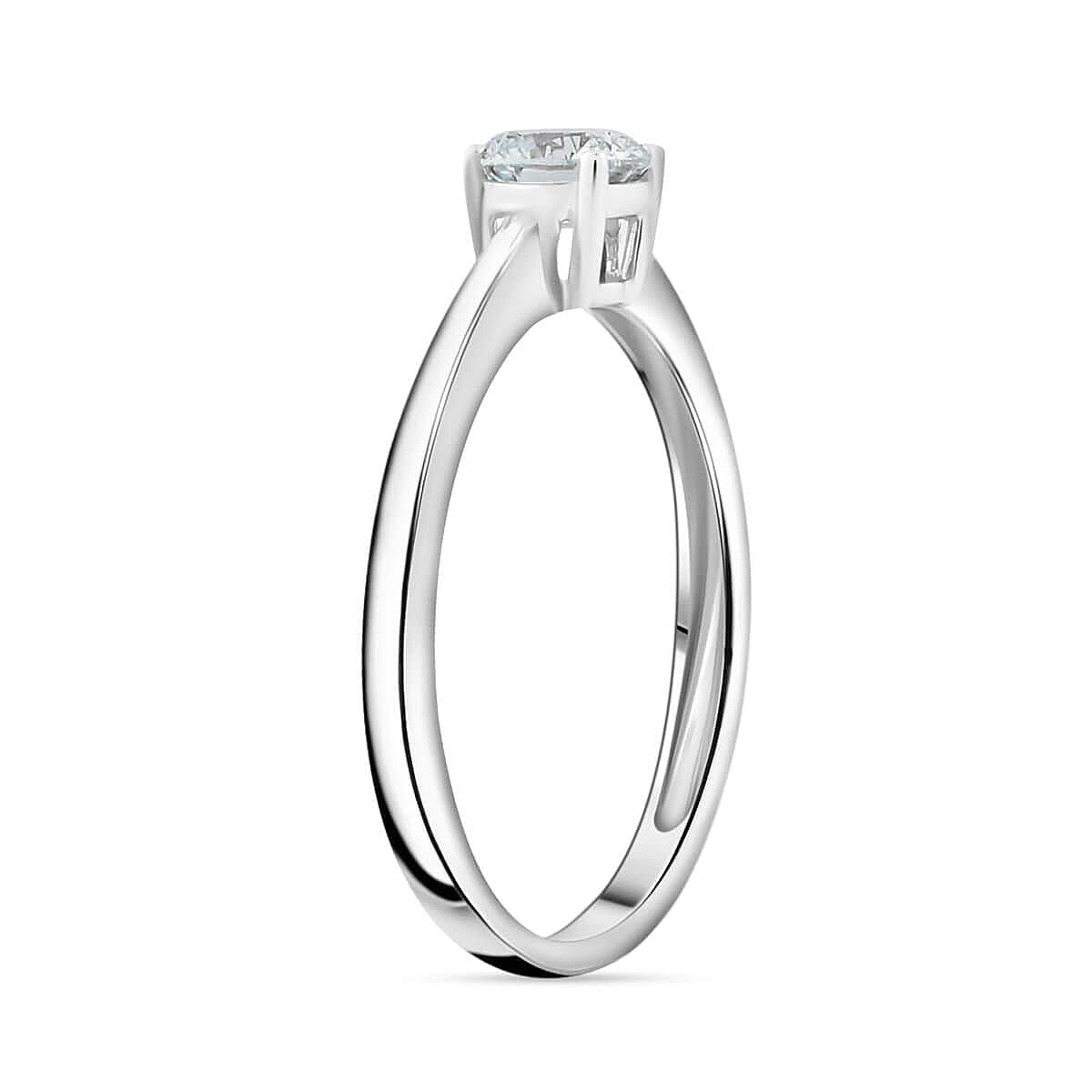 Luxuriant Lab Grown Diamond Ring in Platinum Over Sterling Silver (Size 10.0) 0.50 ctw