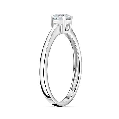 Luxuriant Lab Grown Diamond Ring in Platinum Over Sterling Silver (Size 10.0) 0.50 ctw