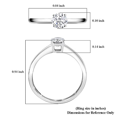 Luxuriant Lab Grown Diamond Ring in Platinum Over Sterling Silver (Size 10.0) 0.50 ctw