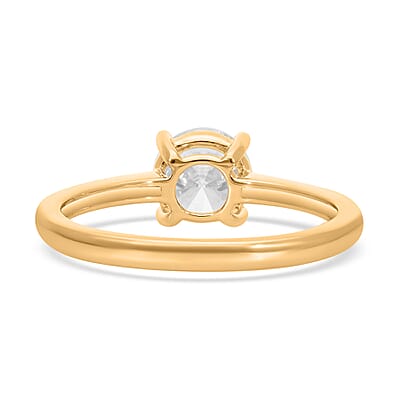 Luxuriant Lab Grown Diamond 0.50 ctw Solitaire Ring in Vermeil Yellow Gold Over Sterling Silver (Size 8.0)