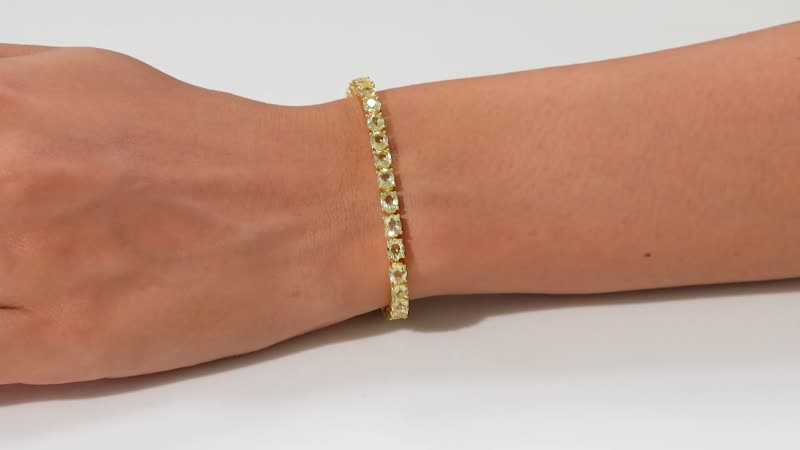 Yellow Apatite 12.65 ctw Bracelet in 18K Yellow Gold Over Sterling Silver (7.25 In)