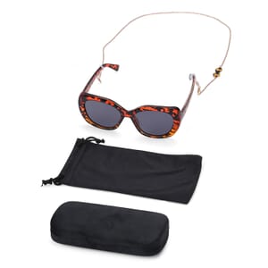 UV400 Polarized Sunglass with Chain and Storage Bag- Golden