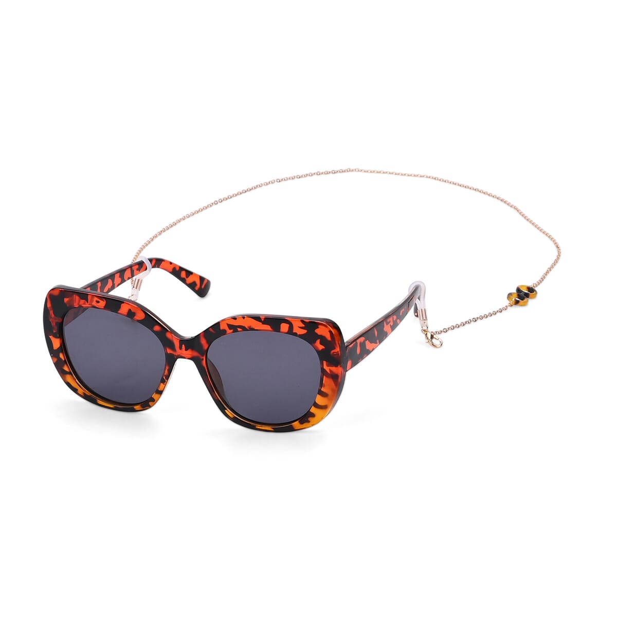UV400 Polarized Sunglass with Chain and Storage Bag- Golden image number 3