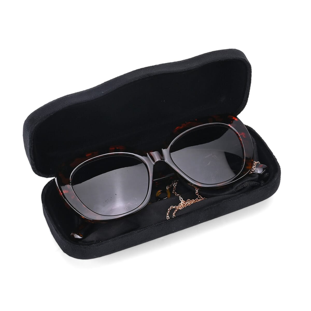 UV400 Polarized Sunglass with Chain and Storage Bag- Golden image number 6