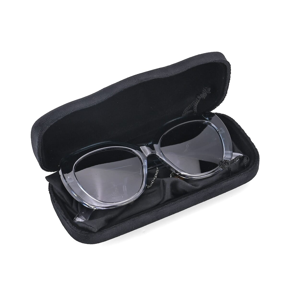 UV400 Polarized Sunglass with Chain and Storage Bag- Silver image number 6