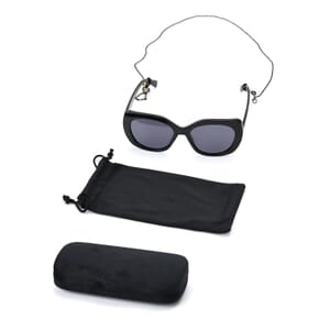 UV400 Polarized Sunglass with Chain and Storage Bag- Black