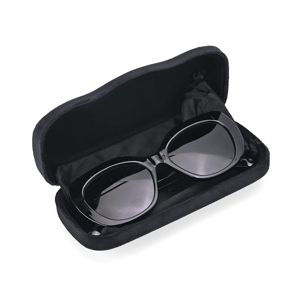 UV400 Polarized Sunglass with Chain and Storage Bag- Black image number 6